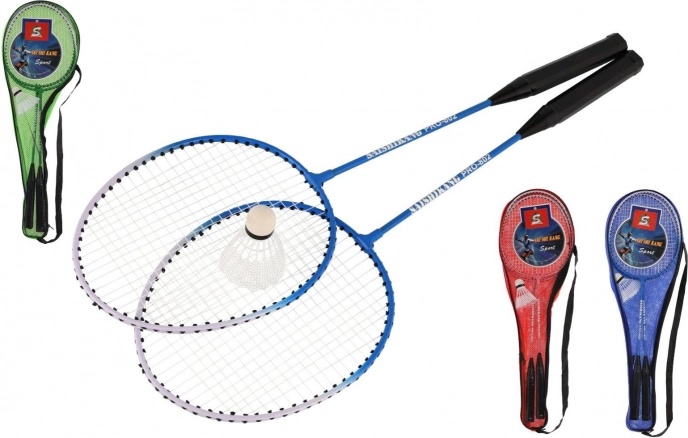 Zestaw do badmintona: 2 rakiety i 1 lotka w etui, 64 cm