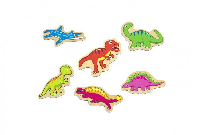 Drewniane magnesy 20 szt. - dinozaury