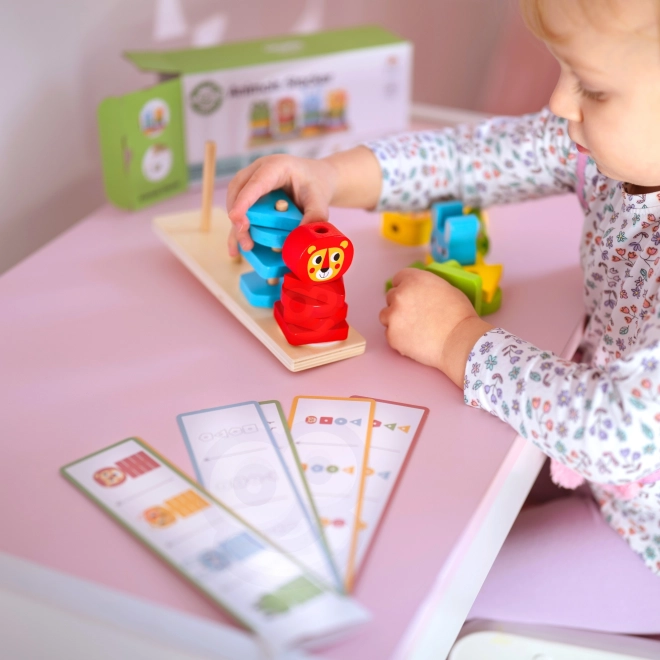 Montessori układanka zwierzątka piramidka 27 elementów FSC