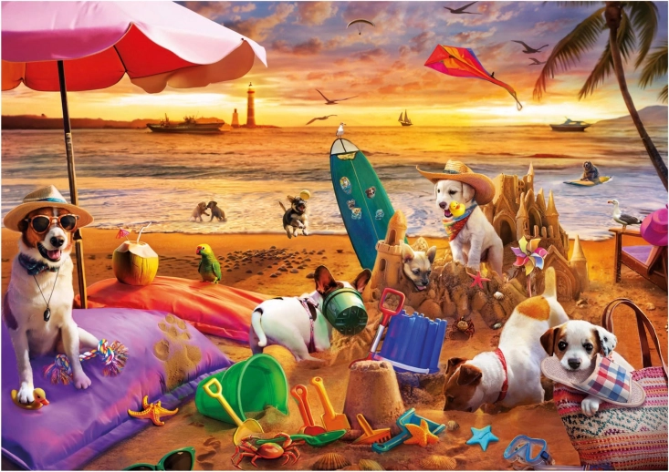 Puzzle Educa Psy na Plaży 1000 Elementów