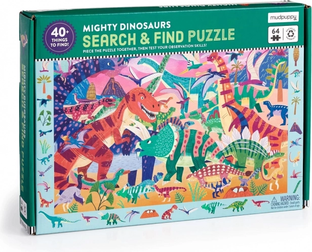 Puzzle Majestatyczne Dinozaury 64 elementy