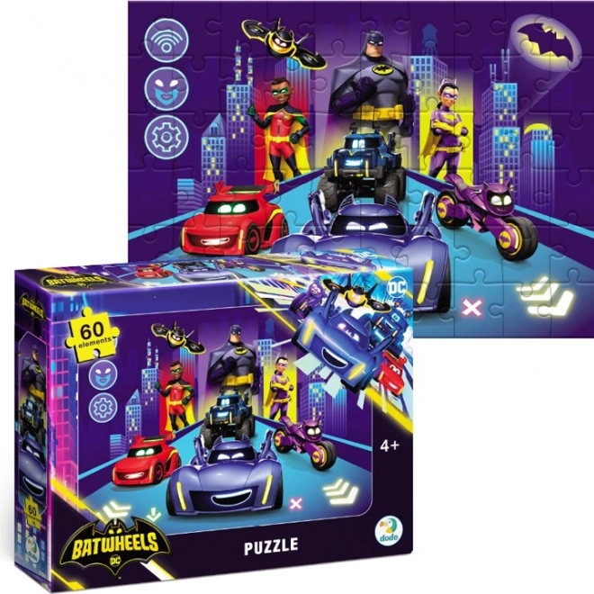 Puzzle DODO Batwheels: Nocna Jazda 60 Części