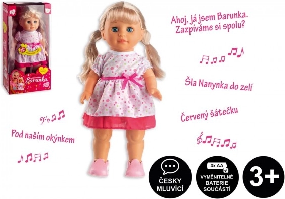 Lalka Barunka chodząca i śpiewająca po czesku 42 cm