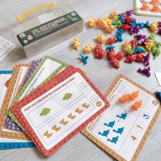 WOOPIE Edukacyjny Zestaw Nauka Liczenia Montessori Dino Układanka 95 szt.