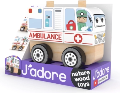 Składane drewniane auto – ambulans