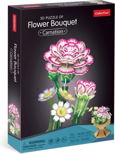 Puzzle 3D Bukiet kwiatów Goździki