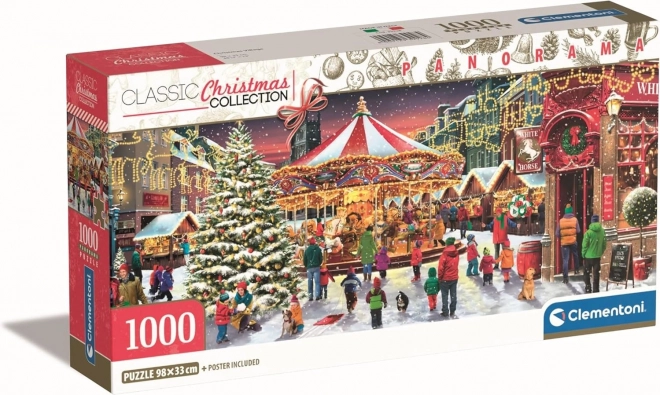 Clementoni panoramiczne puzzle Świąteczna wioska 1000 elementów