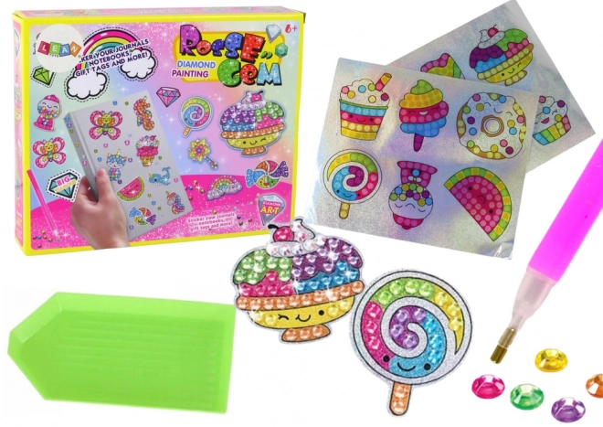DIY naklejki Samolepka Diamonds Set Candy kolorowe naklejki