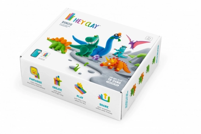 Zestaw modeliny Hey Clay Dinozaury