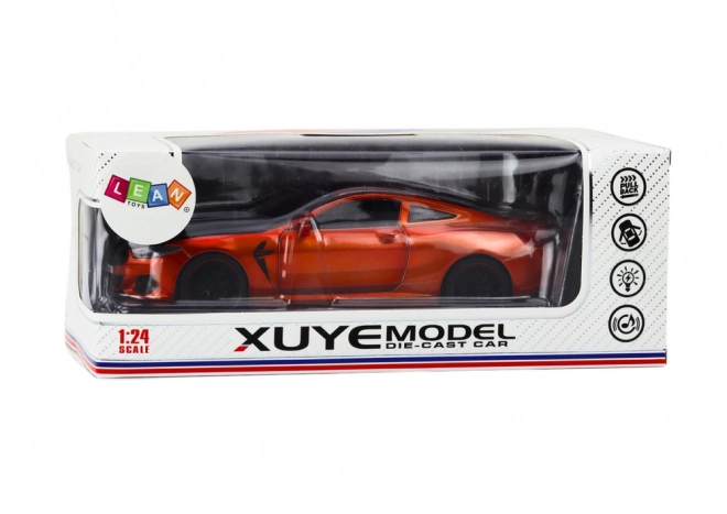 Metalowy model sportowy z napędem ciernym i otwieranymi elementami 1:24 pomarańczowy