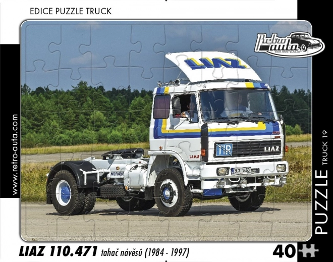 Puzzle retro auta – ciężarówka Liaz 110.471 ciągnik siodłowy, 40 elementów