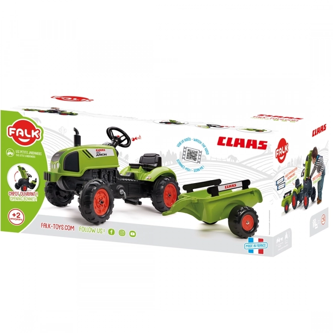 Traktor pedałowy Claas Arion 410 z przyczepką