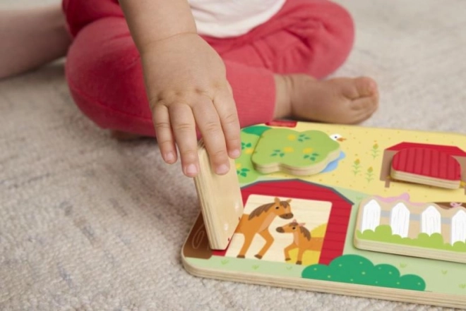 Fisher-Price Drewniana zabawa w chowanego ze zwierzętami