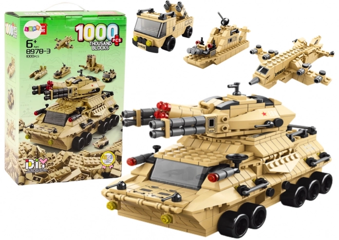 1000 El Zestaw militarny piaskowych czołgów