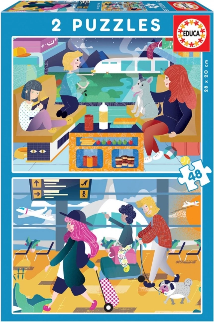 EDUCA Puzzle Podróże 2x48 elementów