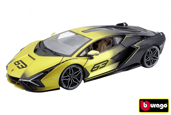 Model Lamborghini Sian FKP 37 w żółtym kolorze