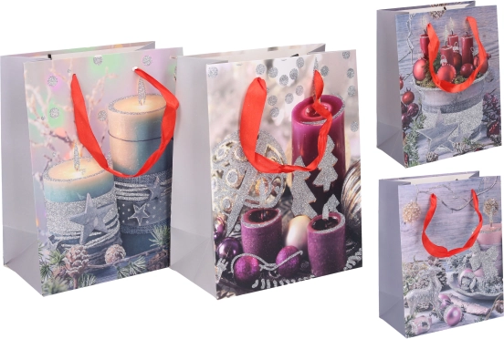 Świąteczna torebka prezentowa S 18 × 23 × 10 cm – papierowa, z wytrzymałymi uchwytami