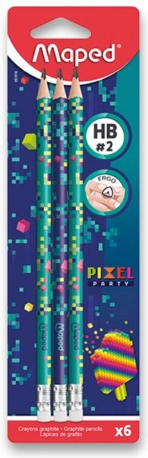 Ołówek grafitowy Maped Pixel Party HB, 6 szt.