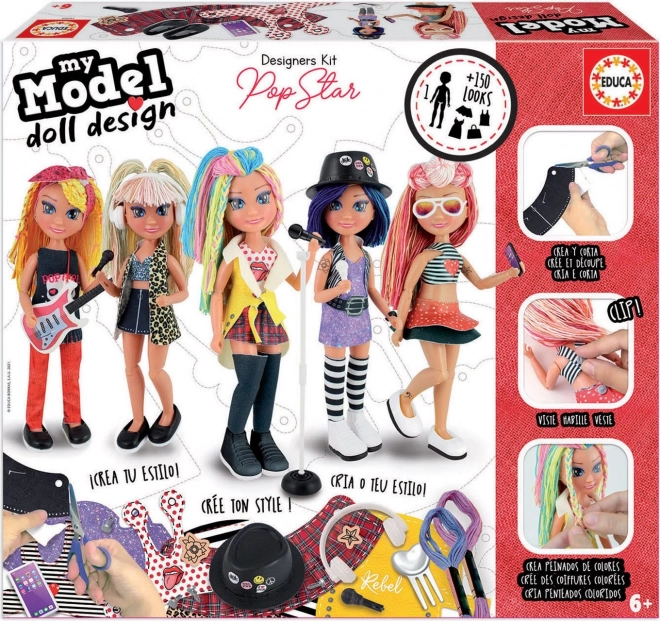 EDUCA Kreatywny Zestaw My Model Doll Design: Gwiazda Pop