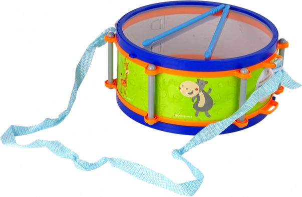 Instrumenty muzyczne dla dzieci - zestaw bęben, tamburyn, flet, grzechotka, harmonijka, zwierzęta