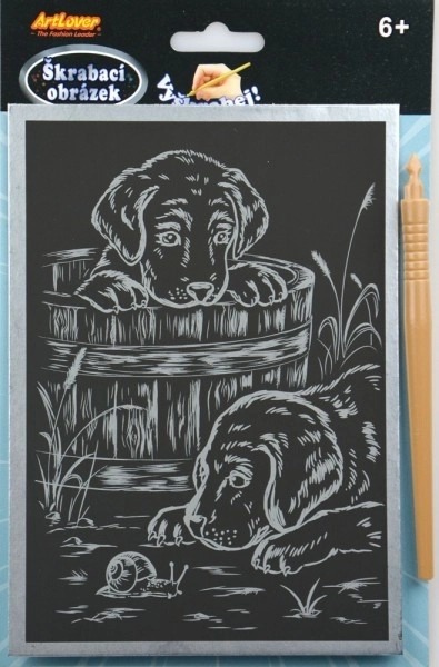 Obrazek do skrobania srebrny 14x22cm