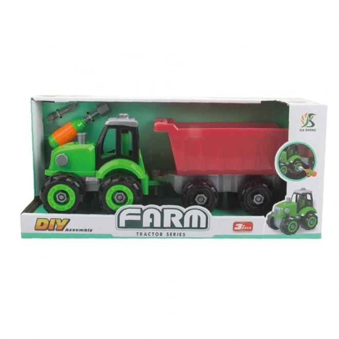 Traktor do skręcania z przyczepą