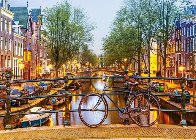 Puzzle Rozświetlony Amsterdam, 1000 elementów (ALIPSON)