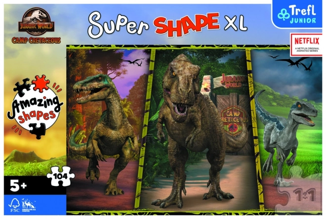 Puzzle Kolorowe Dinozaury XL Super 104 elementy
