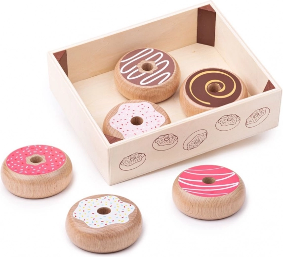 Drewniane pudełko z donutami Bigjigs Toys