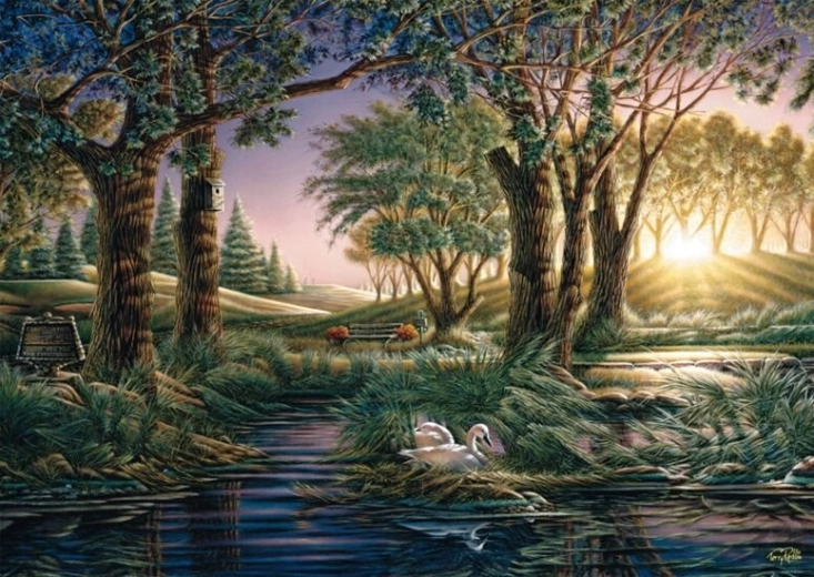 Puzzle Poranna magia nad jeziorem 1000 elementów