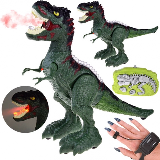 RC dinozaur sterowany gestami i pilotem, światła, dźwięki i para – Zi