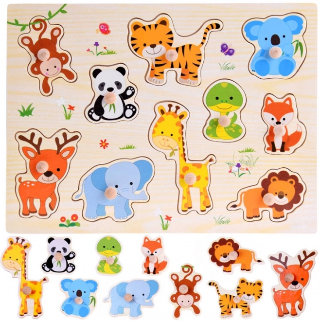 Drewniane puzzle zwierzątka