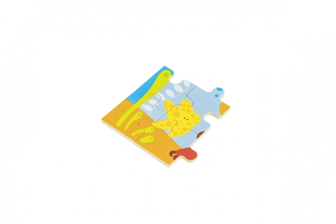 Drewniane puzzle 24 elementowe - podwodny świat