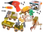 Farma dla dzieci – rozkładany traktor, kombajn i zwierzęta z wkrętarką aku