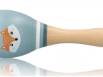 Niebieski drewniany marakas z liskiem