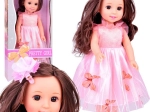 Lalka 36 cm z włosami do czesania w różowej sukience z motylkami