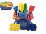 Dziecięcy zestaw do piasku z koszykiem, wiaderkiem i foremkami