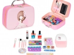 Dziecięcy zestaw kosmetyczny w kuferku z lusterkiem i lampą UV LED