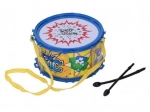 Plastowy dziecięcy bębenek z paskiem i pałeczkami 16 × 9 cm
