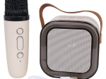 Zestaw karaoke z bezprzewodowym mikrofonem i przenośnym głośnikiem Bluetooth z RGB