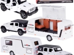 Samochód terenowy z przyczepą kempingową ze światłami i dźwiękami 1:32