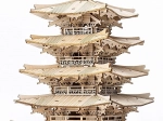 3D drewniane puzzle pięciopiętrowa pagoda