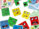 Montessori logiczna gra zmieniające się twarze – emocjonalne klocki i karty