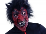 maska diabła z czarnymi włosami dla dorosłych