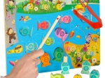 Drewniana magnetyczna gra rybki i pszczółki Montessori 3w1