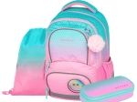 Szkolny zestaw OXYBAG OXY NEXT Ombre Pink – plecak, piórnik i worek