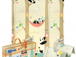 Duża składana piankowa mata edukacyjna XPE 120 × 180 cm – zwierzątka panda