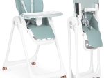 Krzesełko do karmienia dla dzieci z regulowaną wysokością, podwójną tacką i pokrowcem z eko-skóry ECOTOYS – zielone