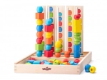 Drewniane koraliki na prętach – zestaw do ćwiczenia sekwencji