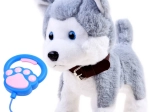 Interaktywny pluszowy husky ze smyczą i dźwiękami